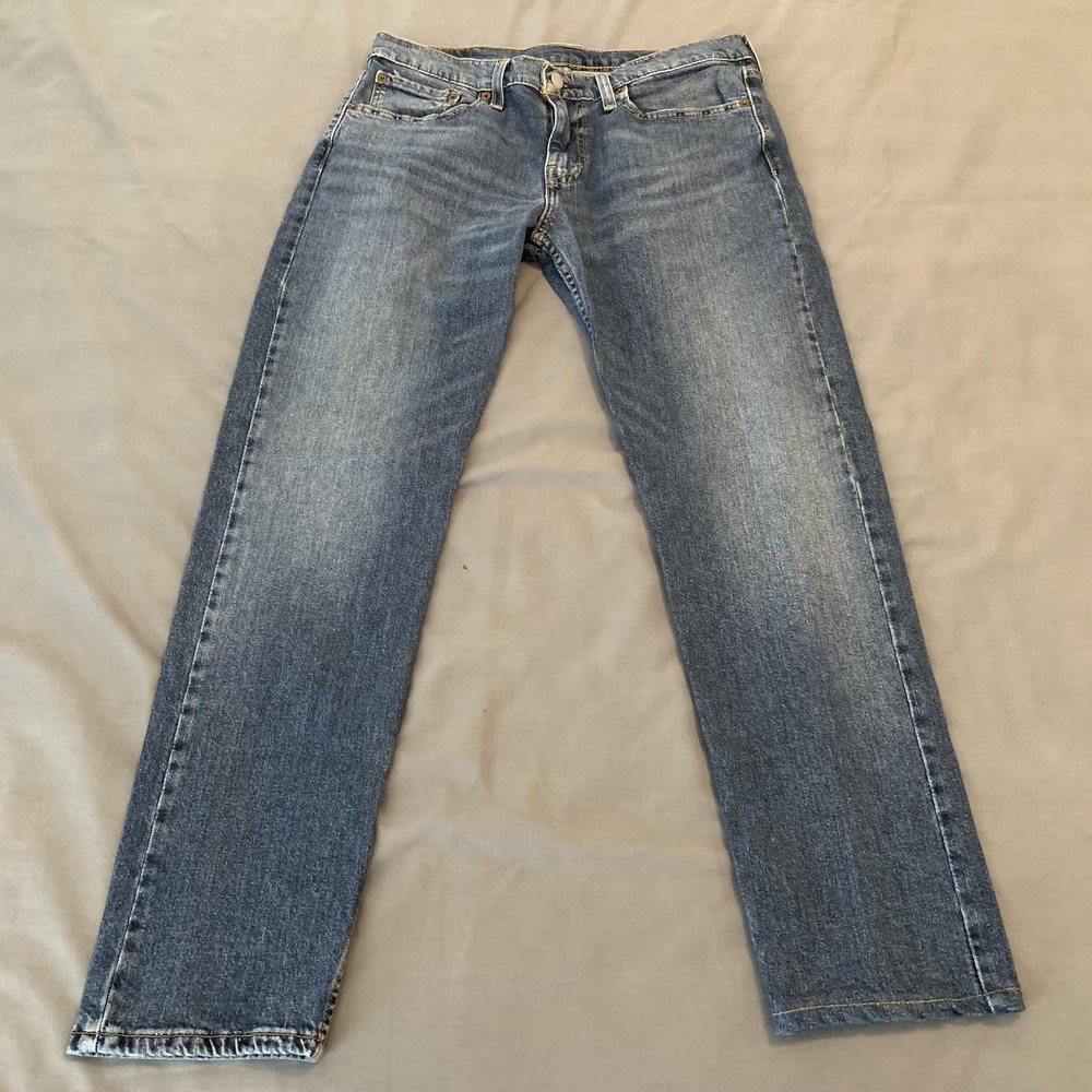Levis 502‎ Jeans Mens 33x30 Blue Medium Wash Tapered Leg Stretch Denim Pants